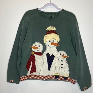 Authentic Pigment Christmas Snowman Sweater. Size M